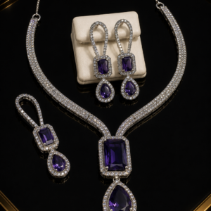 Royal Violet Crystal Necklace Set