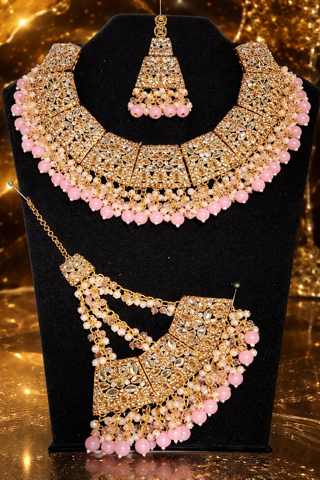 Kundan Gold Plated Bridal Set - Image 3