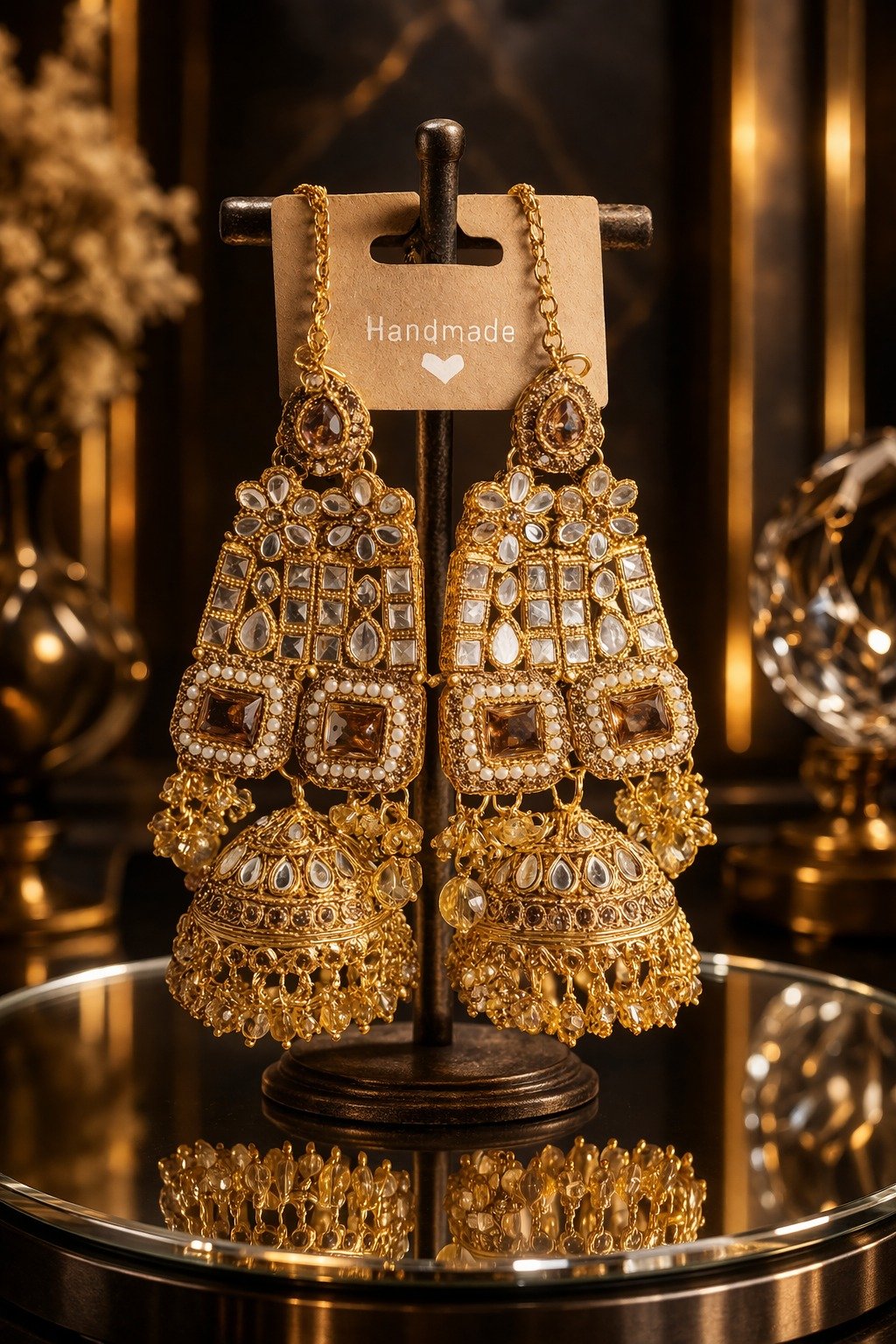 Pure Hyderabadi Kundan Bridal Set - Image 2
