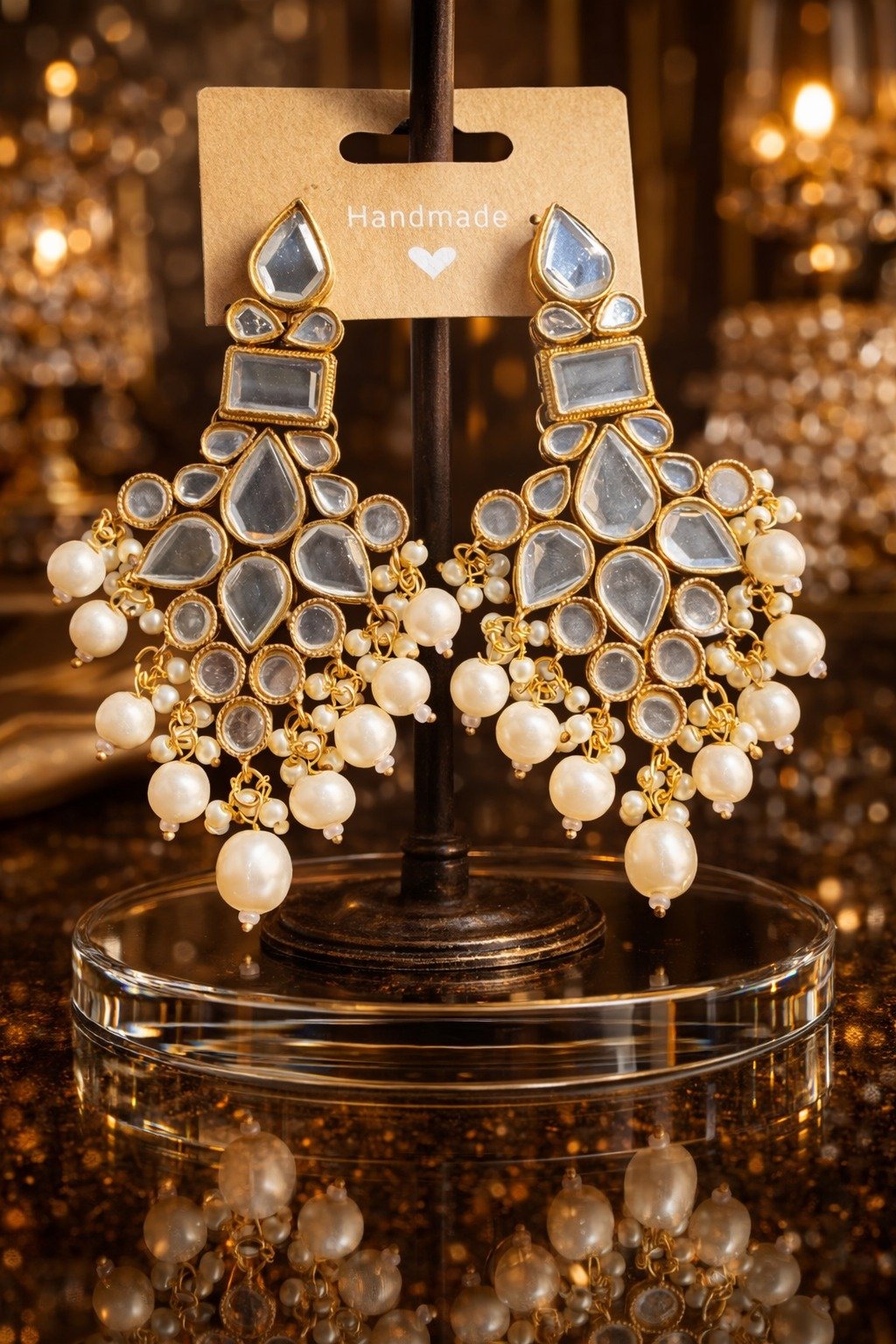 Heavy Gold Plated Kundan Bridal Set - Image 5
