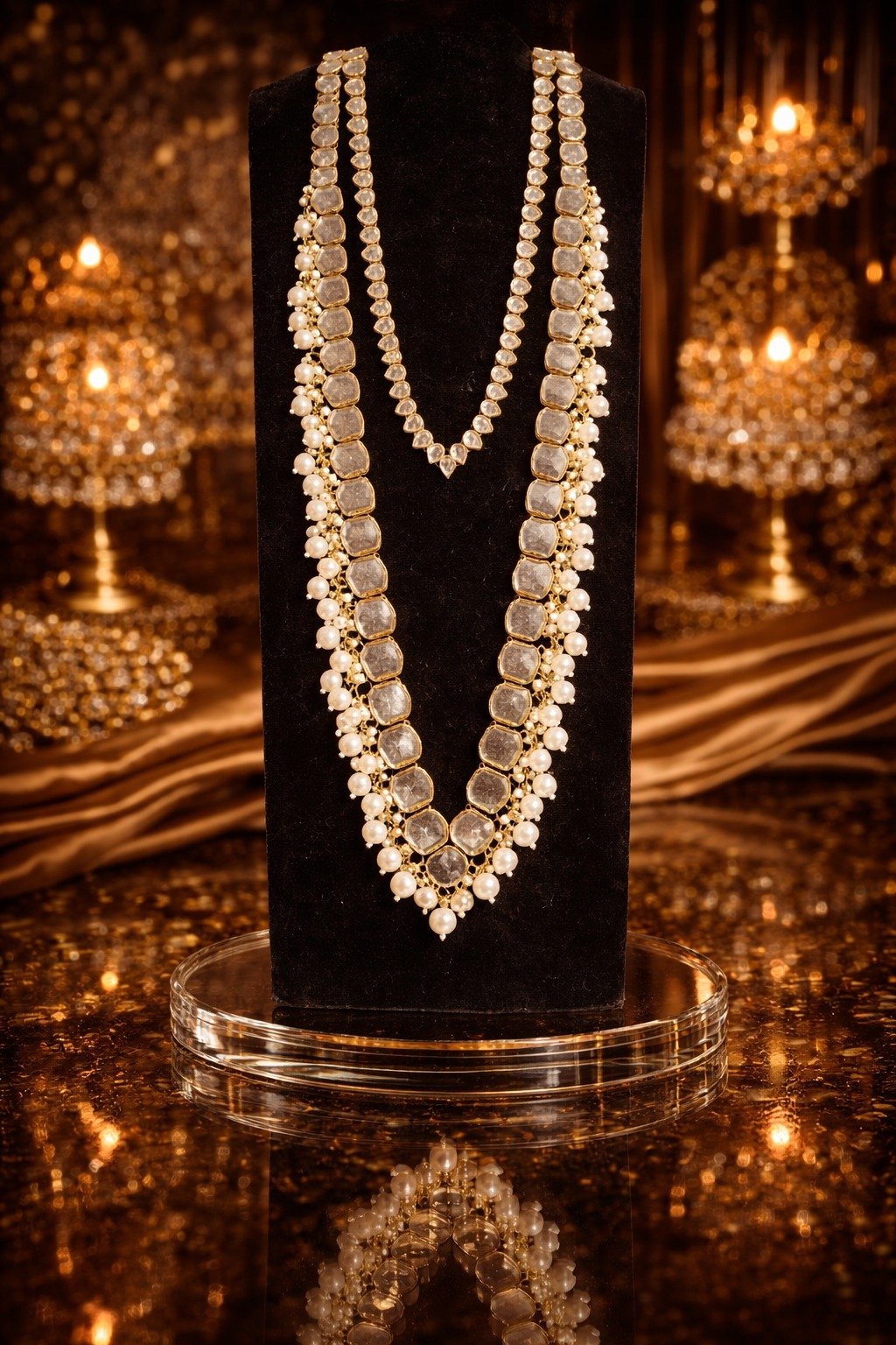 Heavy Gold Plated Kundan Bridal Set - Image 6