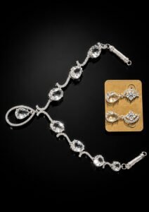 Luxury American Diamond Pendant Party Wear Necklace Set