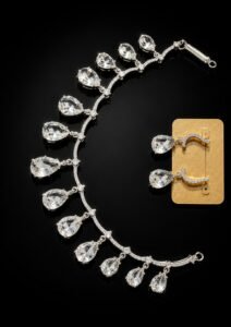 Luxury American Diamond Teardrop Party Wear Necklace Set