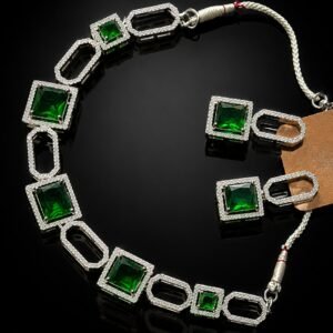 Luxury American Diamond Crystal Party Wear Necklace Set for Women