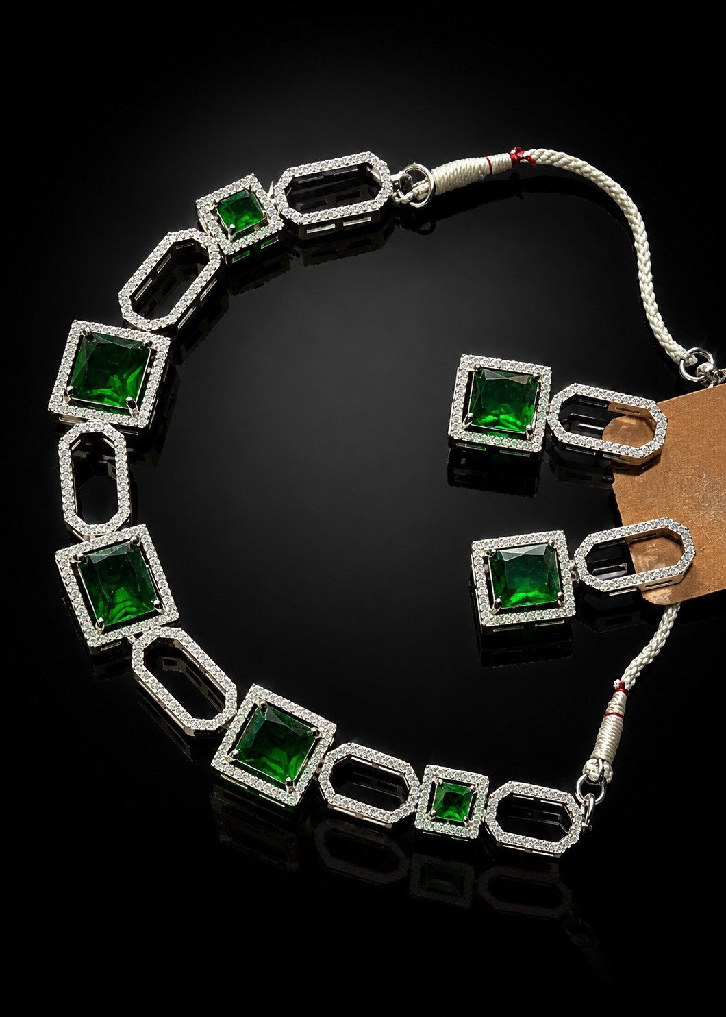 Luxury American Diamond Crystal Party Wear Necklace Set for Women