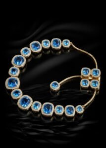 American Diamond Blue Crystal Party Wear Bracelet for Women