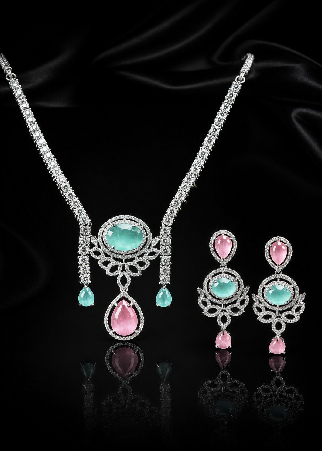 Designer American Diamond Jewelry Set for Parties
