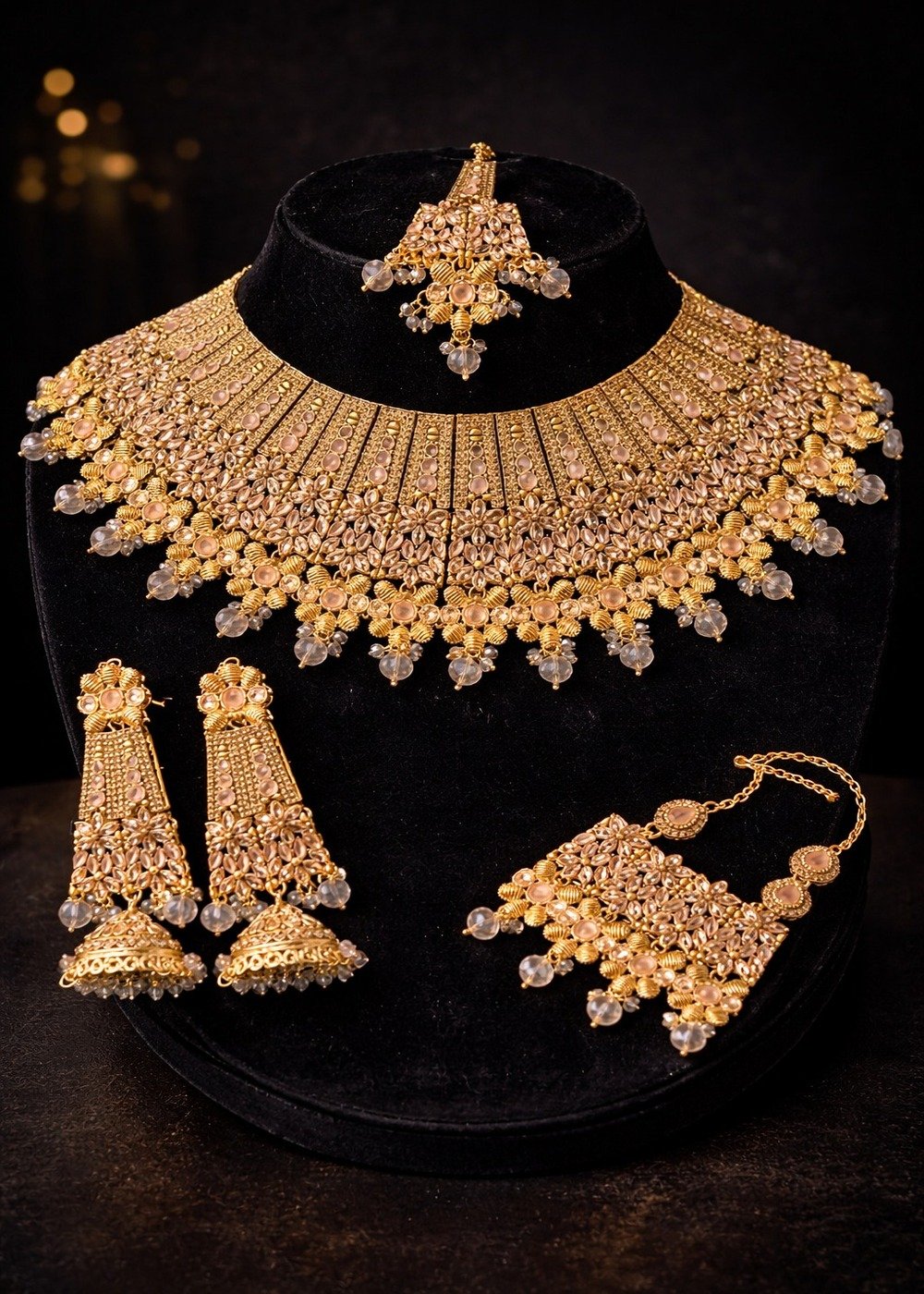 Pure Hyderabadi Golden Bridal Set