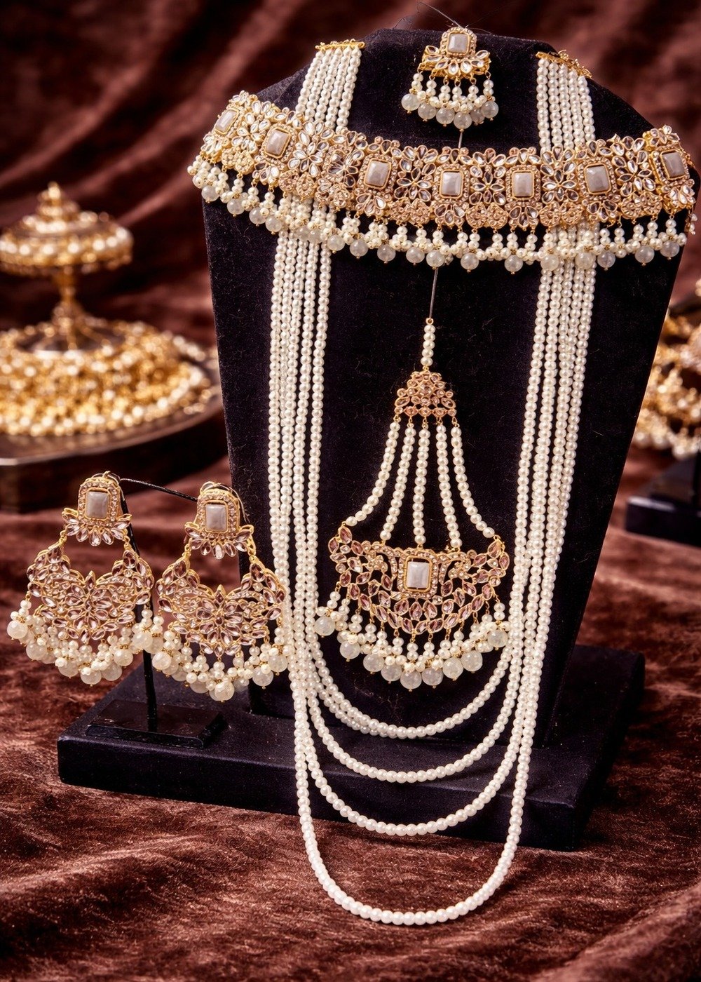 Kundan Party Wear Choker Set with Mala