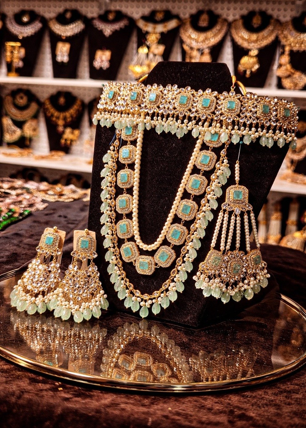 Heavy Kundan Choker Set with Heavy Three Layers Mala