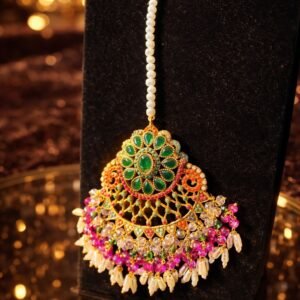 Heavy Nauratan Bridal Collar Necklace Set