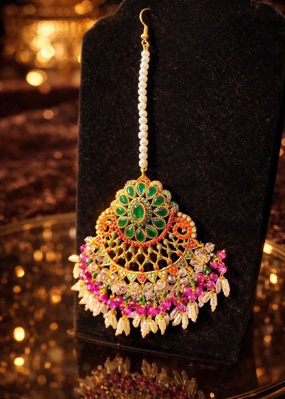 Heavy Nauratan Bridal Collar Necklace Set