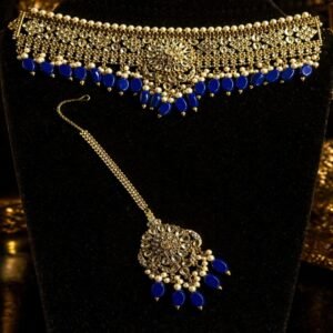 Blue & Golden Party Wear Jewelry Set