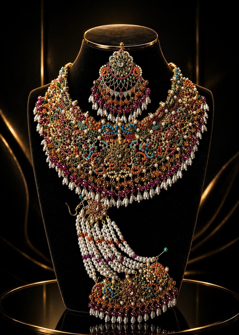 Nauratan Gold Plated Bridal Set