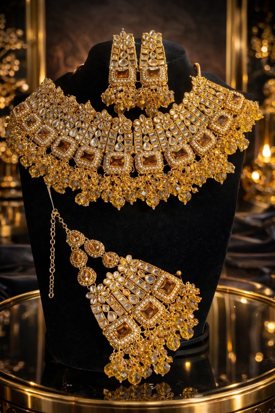 Handmade Kundan Gold Plated Bridal Set